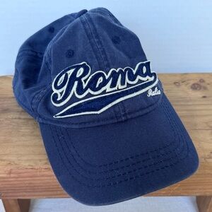 Roma Italy Blue Baseball hat Roma Italia Embroidery 100% Cotton Size 58 large